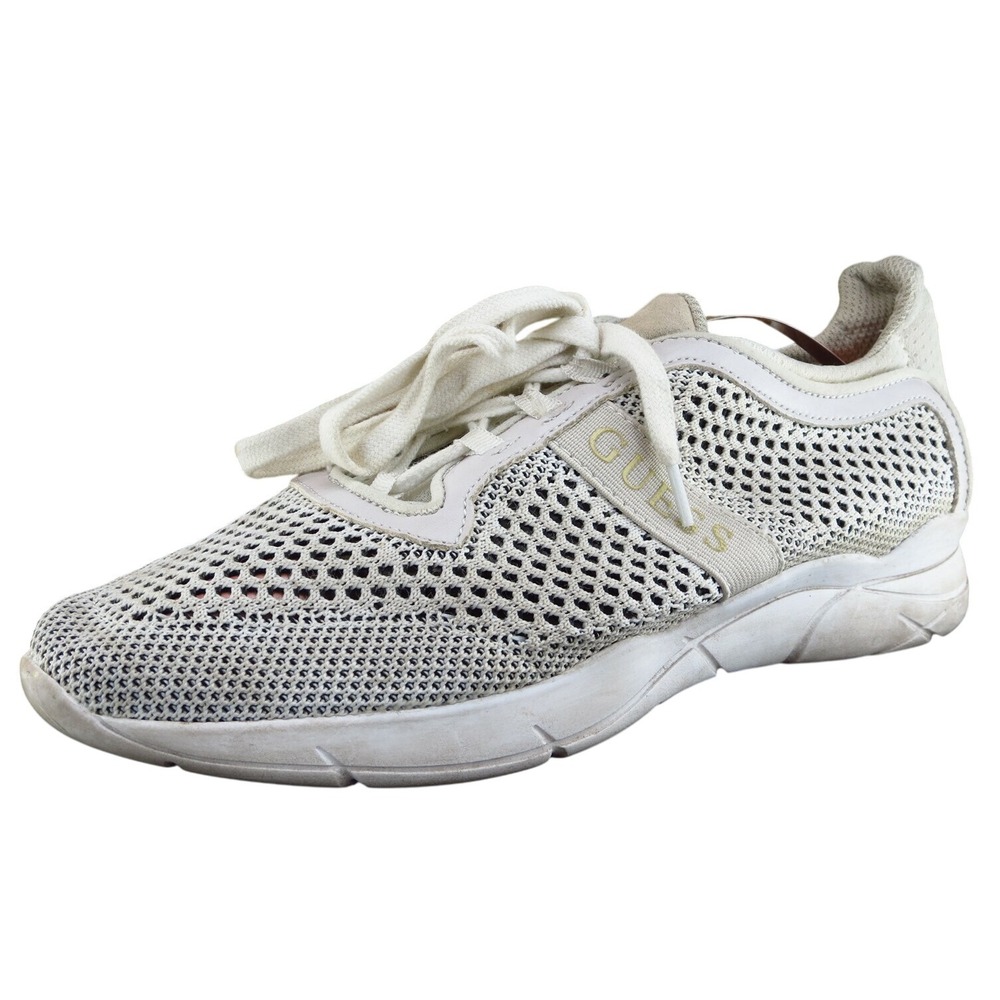 GUESS Women Size 8.5 M Shoes Beige Fashion Sneakers Fabric Gwvernis